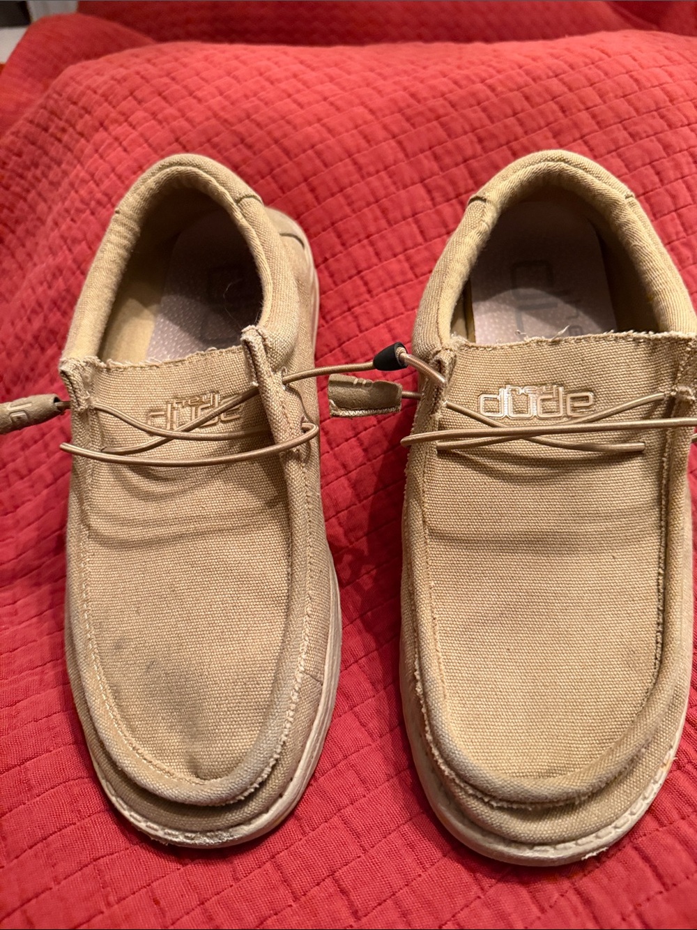 Hey Dude Canvas Slip-On Loafers in Tan